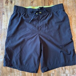 ZeroXposur Charcoal with Lime Green Detail Swim Board Shorts